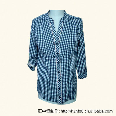 Z1819-21合体薄款立领格子新款衬衫 图文鉴赏与工作室揭秘